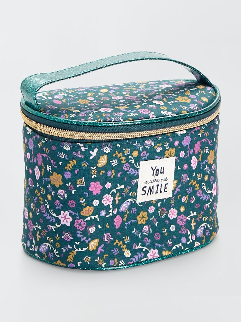 Nécessaire com estampado flores VERDE - Kiabi