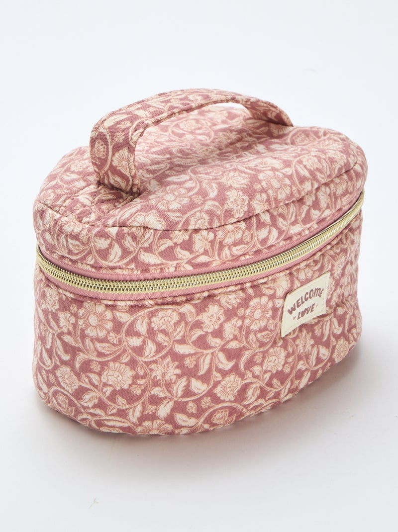 Necessaire com padrão Rosa - Kiabi