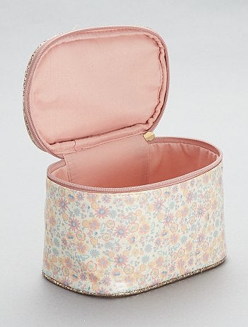 Nécessaire de lona com estampado flores - Kiabi