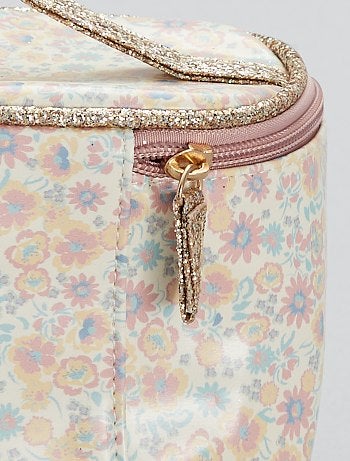 Nécessaire de lona com estampado flores - Kiabi