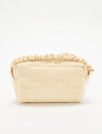 Necessaire de maquilhagem em veludo com ondulações