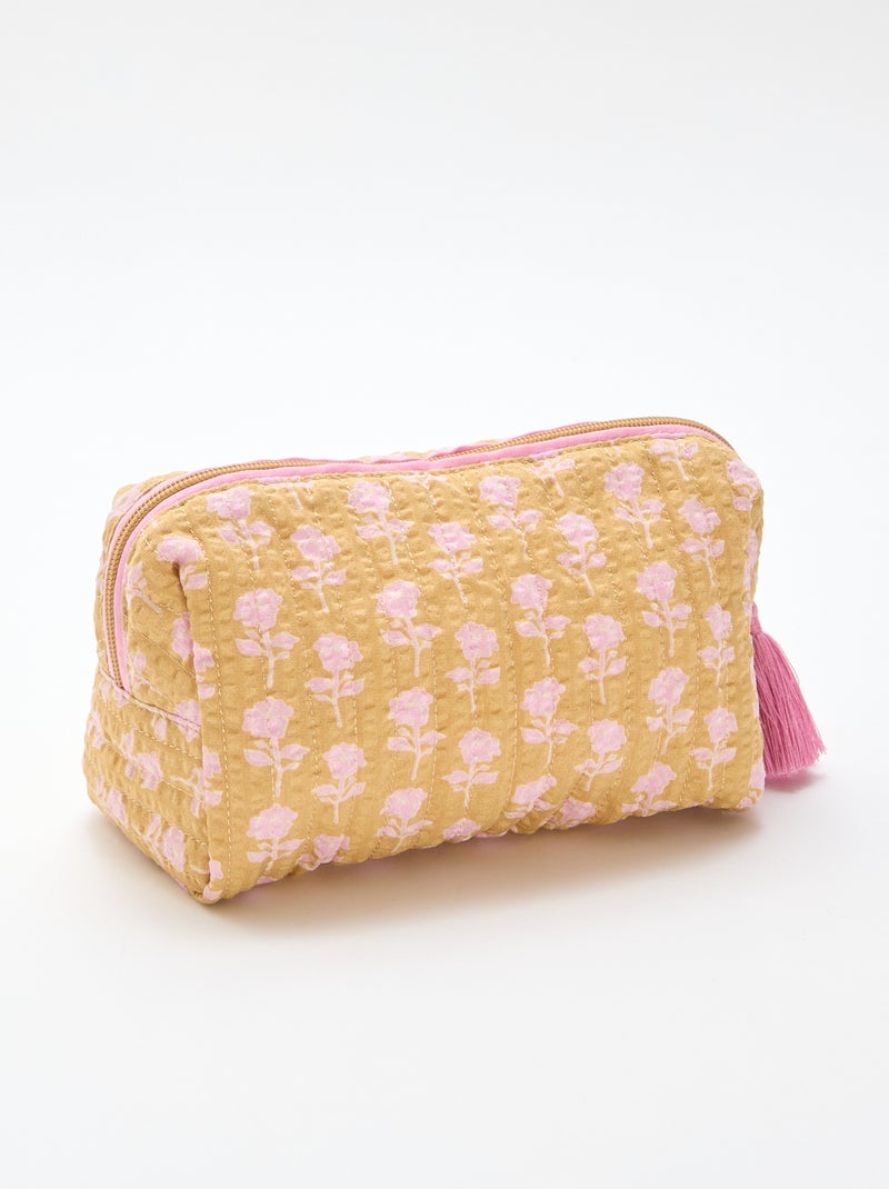 Necessaire estampada e com zíper Amarelo - Kiabi