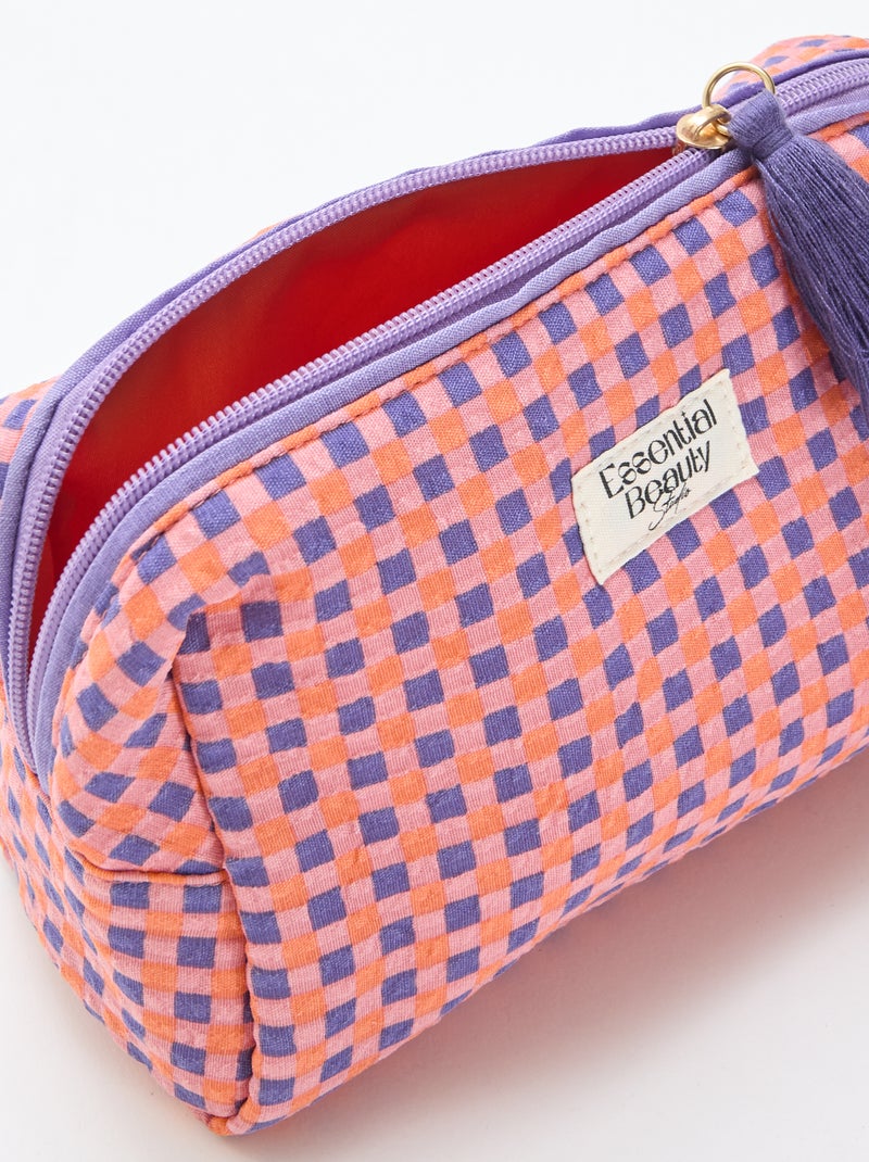 Necessaire estampada e com zíper Violeta - Kiabi