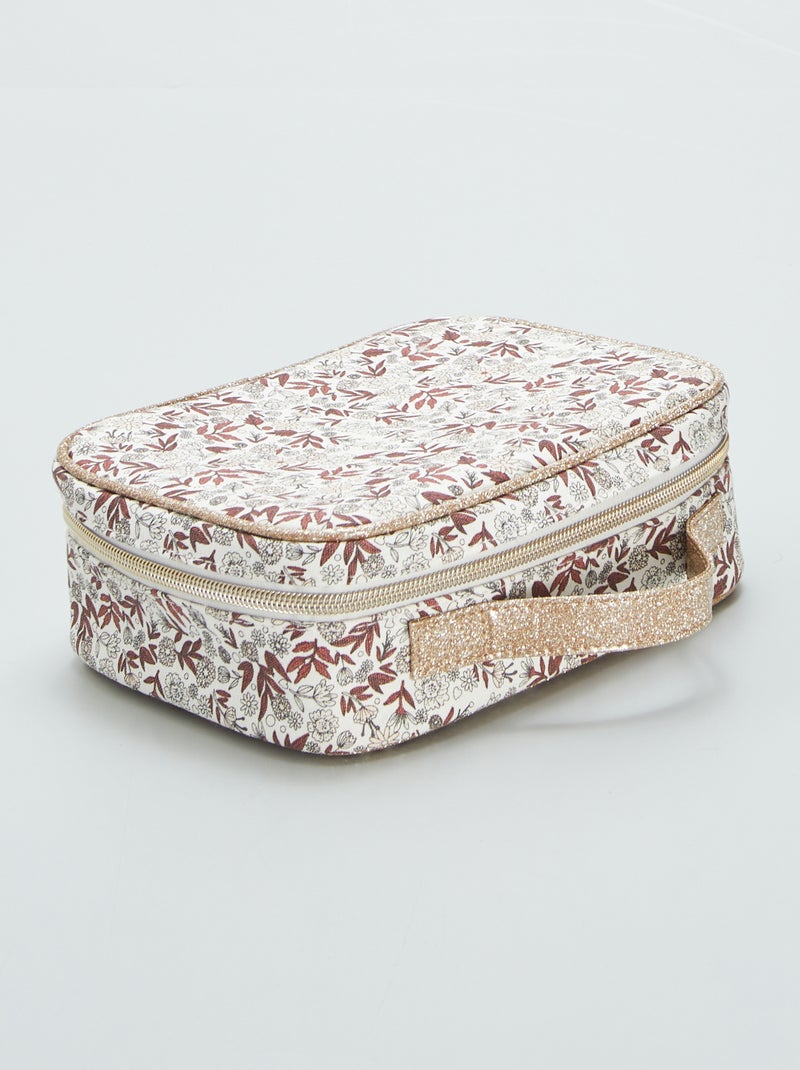 Nécessaire estampado com flores MARROM - Kiabi