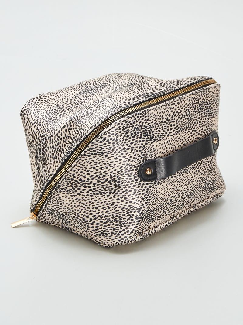 Nécessaire 'leopardo' acetinado BEGE - Kiabi