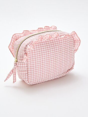 Necessaire vichy com folhos