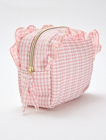 Necessaire vichy com folhos