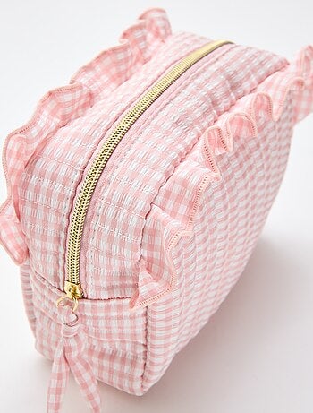 Necessaire vichy com folhos