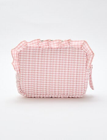 Necessaire vichy com folhos