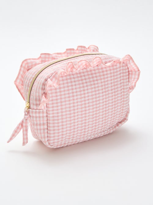 Necessaire vichy com folhos - Kiabi