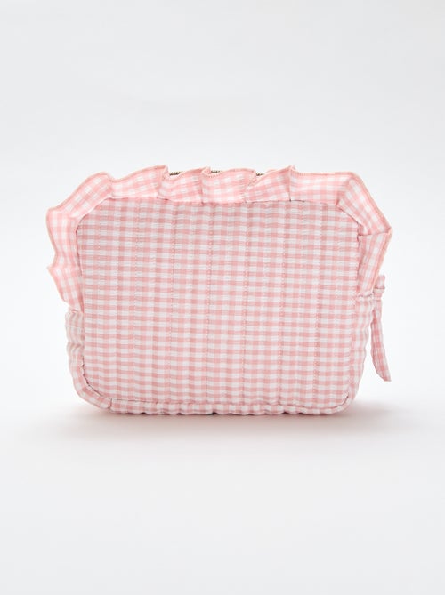 Necessaire vichy com folhos - Kiabi