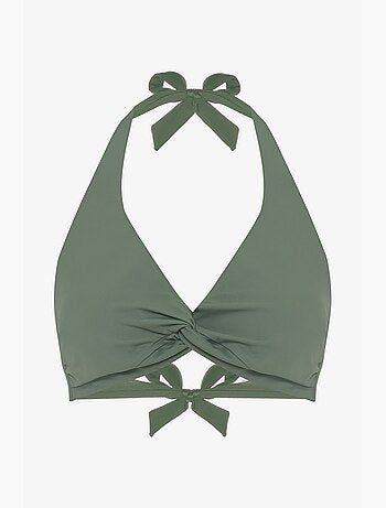 New top de biquíni triangular twist com aro penti