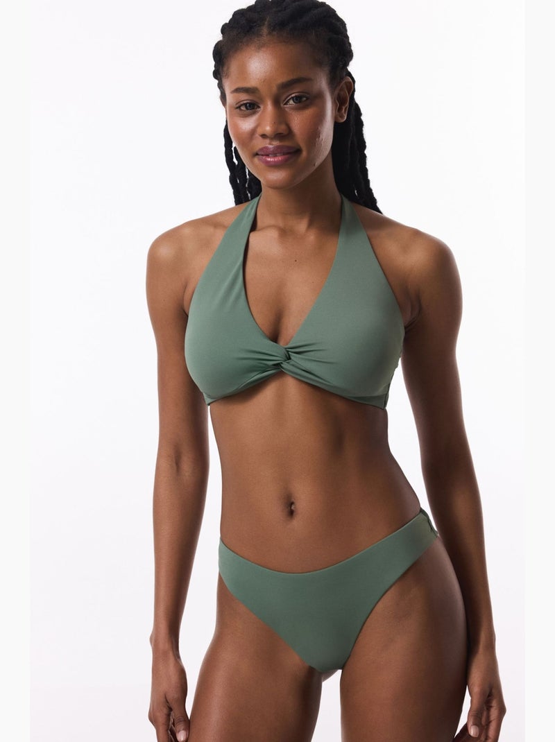 New top de biquíni triangular twist com aro penti Cáqui - Kiabi