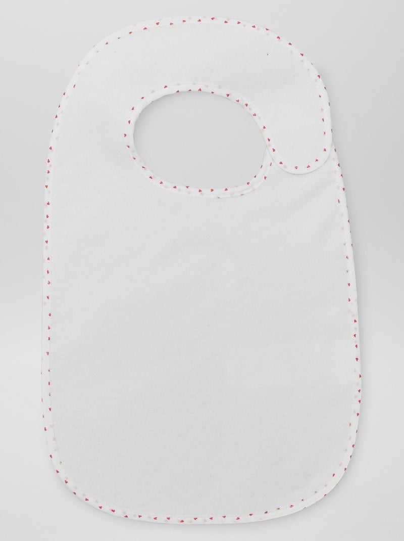 O lote de 7 babetes de felpa forrados BRANCO - Kiabi