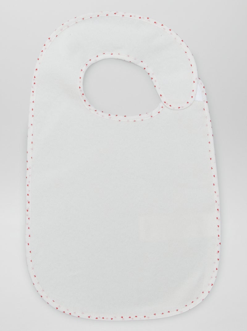 O lote de 7 babetes de felpa forrados BRANCO - Kiabi