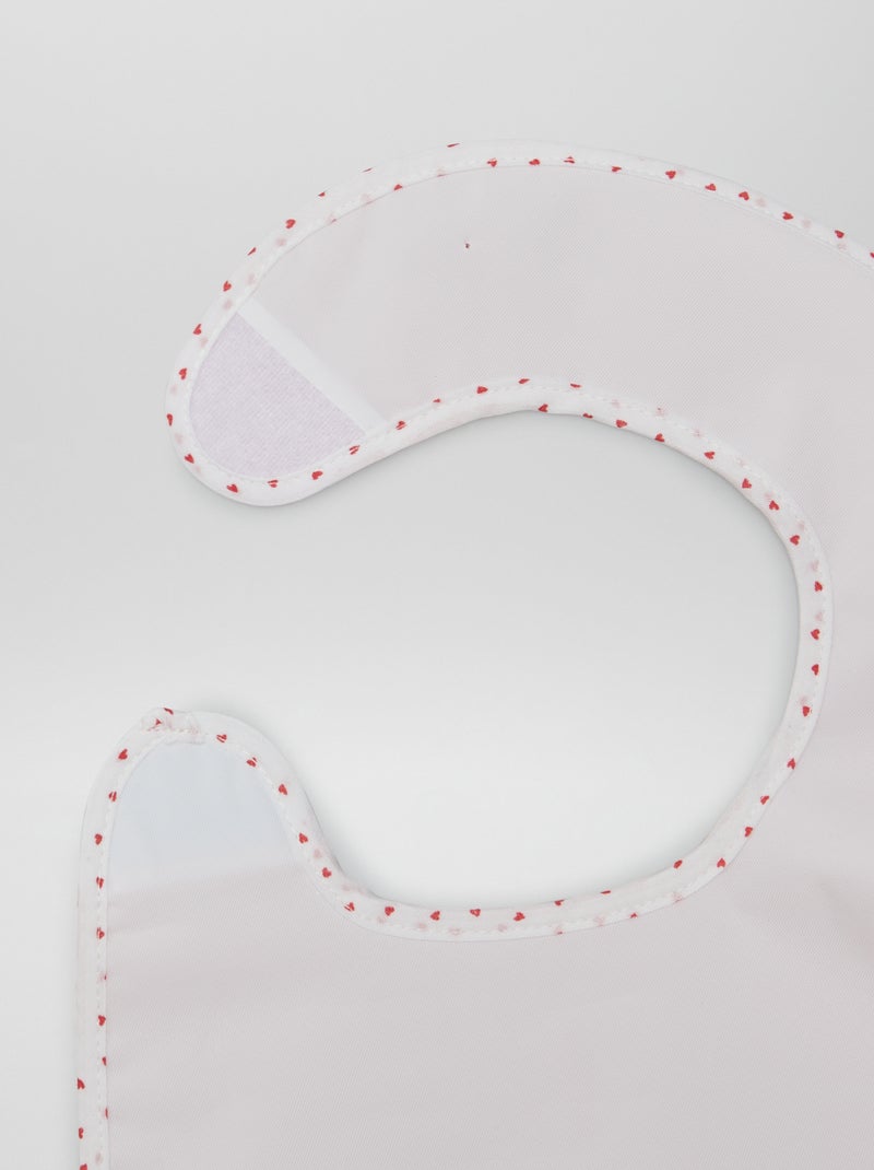 O lote de 7 babetes de felpa forrados BRANCO - Kiabi