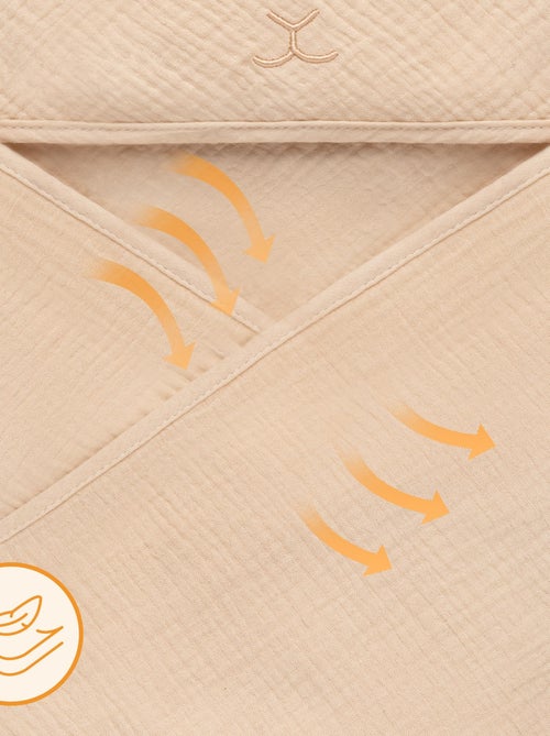 oalha com capuz em musselina LIONELO – 100% natural – 80 x 80 cm – Desde o primeiro dia de vida - Kiabi oalha com capuz em musselina LIONELO – 100% natural – 80 x 80 cm – Desde o primeiro dia de vida - Kiabi