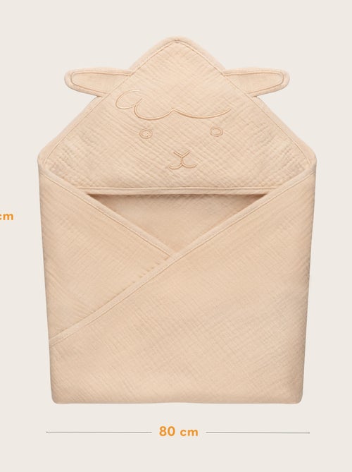 oalha com capuz em musselina LIONELO – 100% natural – 80 x 80 cm – Desde o primeiro dia de vida - Kiabi oalha com capuz em musselina LIONELO – 100% natural – 80 x 80 cm – Desde o primeiro dia de vida - Kiabi