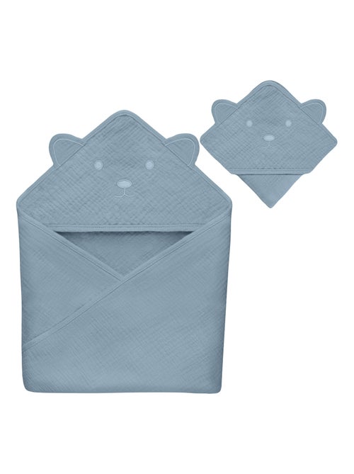 oalha com capuz em musselina LIONELO – 100% natural – 80 x 80 cm – Desde o primeiro dia de vida - Kiabi oalha com capuz em musselina LIONELO – 100% natural – 80 x 80 cm – Desde o primeiro dia de vida - Kiabi