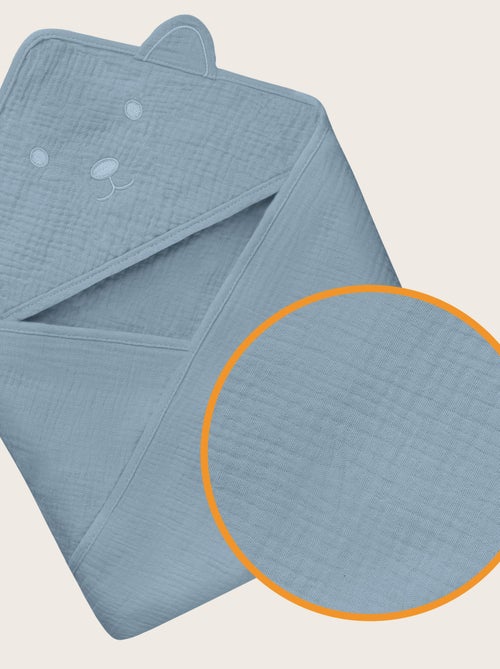 oalha com capuz em musselina LIONELO – 100% natural – 80 x 80 cm – Desde o primeiro dia de vida - Kiabi oalha com capuz em musselina LIONELO – 100% natural – 80 x 80 cm – Desde o primeiro dia de vida - Kiabi