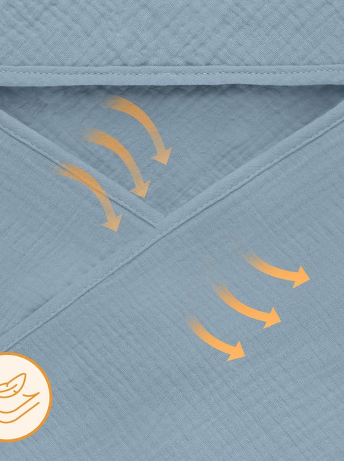 oalha com capuz em musselina LIONELO – 100% natural – 80 x 80 cm – Desde o primeiro dia de vida - Kiabi oalha com capuz em musselina LIONELO – 100% natural – 80 x 80 cm – Desde o primeiro dia de vida - Kiabi
