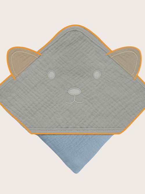 oalha com capuz em musselina LIONELO – 100% natural – 80 x 80 cm – Desde o primeiro dia de vida - Kiabi oalha com capuz em musselina LIONELO – 100% natural – 80 x 80 cm – Desde o primeiro dia de vida - Kiabi