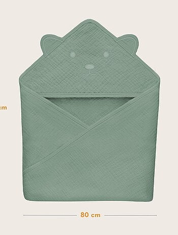 oalha com capuz em musselina LIONELO – 100% natural – 80 x 80 cm – Desde o primeiro dia de vida
