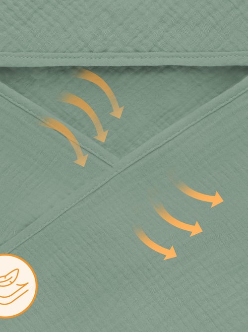 oalha com capuz em musselina LIONELO – 100% natural – 80 x 80 cm – Desde o primeiro dia de vida - Kiabi oalha com capuz em musselina LIONELO – 100% natural – 80 x 80 cm – Desde o primeiro dia de vida - Kiabi