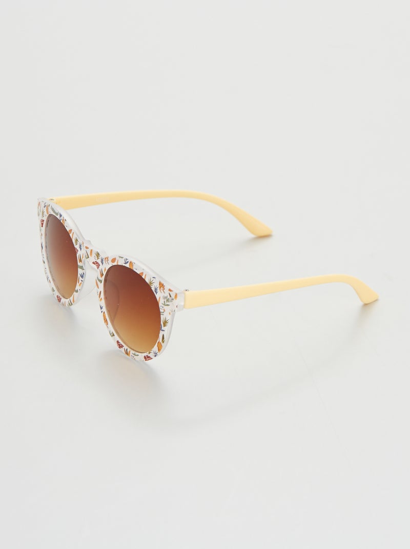 Óculos de sol com forma arredondada BRANCO - Kiabi