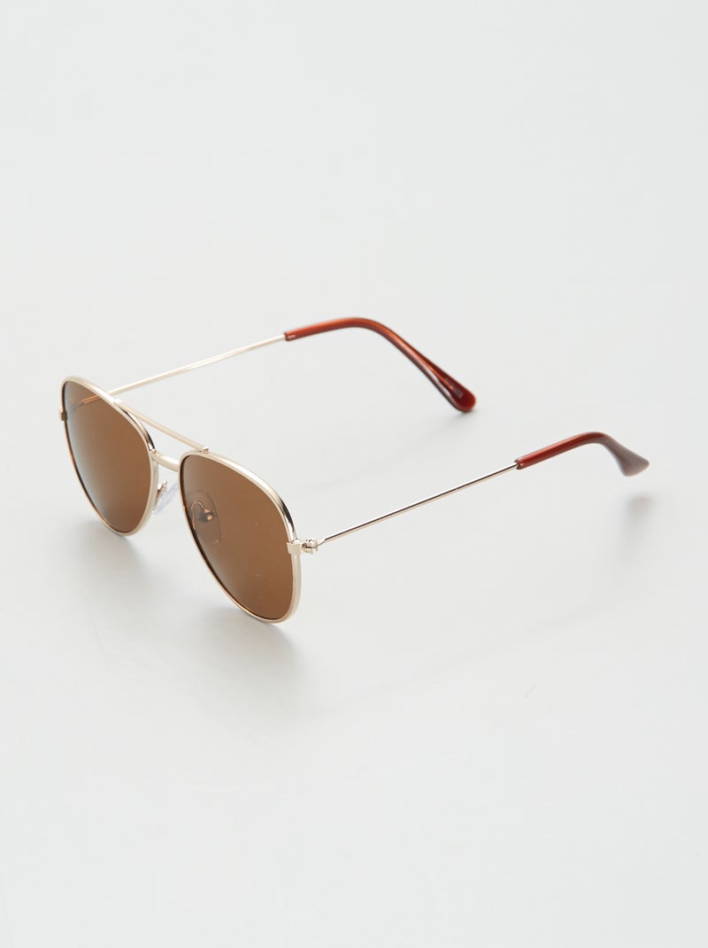 Óculos de sol estilo aviador Ouro - Kiabi