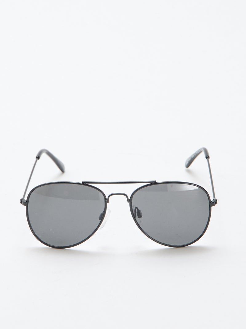 Óculos de sol estilo aviador Preto - Kiabi