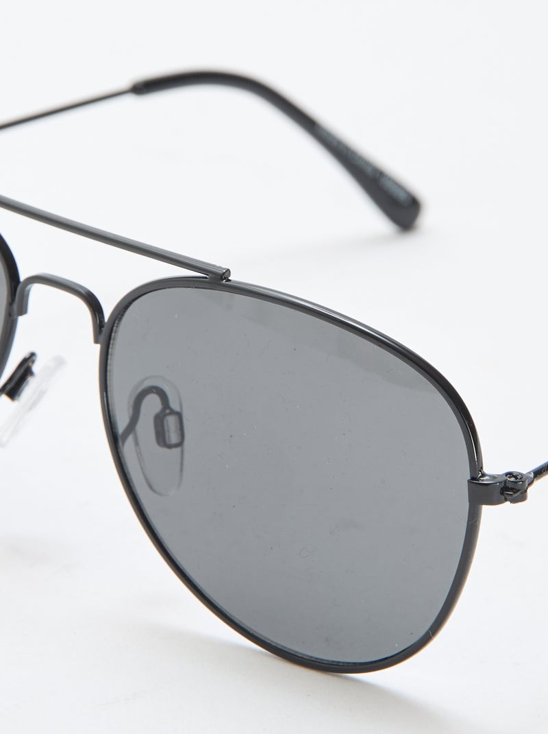Óculos de sol estilo aviador Preto - Kiabi