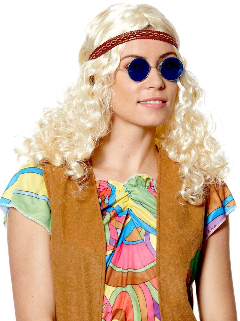 Óculos redondos de fato de hippie Azul - Kiabi