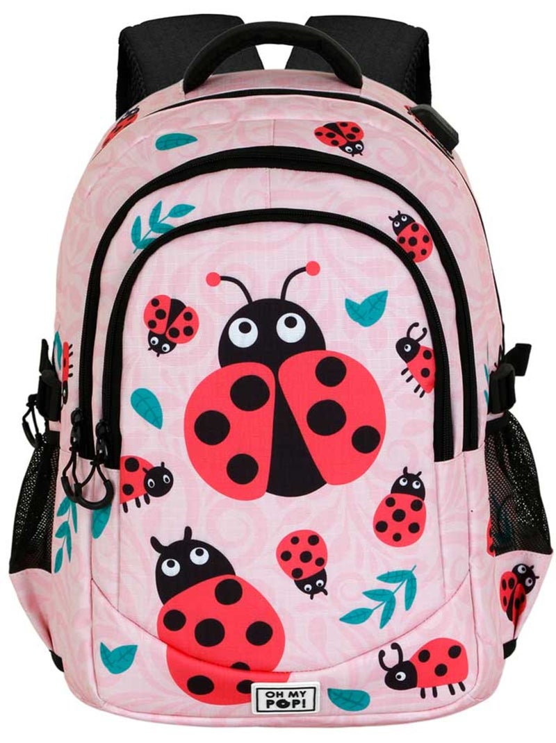 Oh My Pop Ladybug Mochila Running PLUS, Rosa Rosa - Kiabi