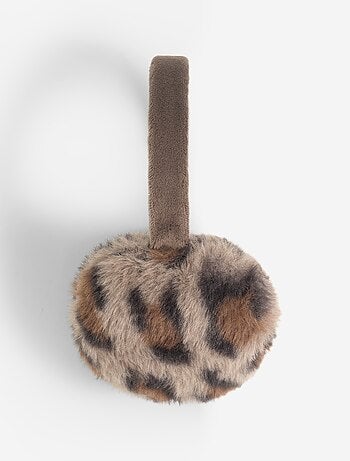Orelheiras com estampado de leopardo