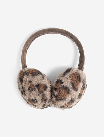 Orelheiras com estampado de leopardo