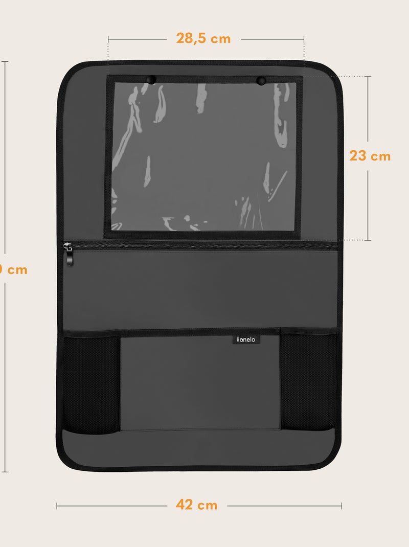 Organizador de banco 2em1 LIONELO - Bolso transparente - 5 bolsos de tamanhos diferentes Cinza - Kiabi