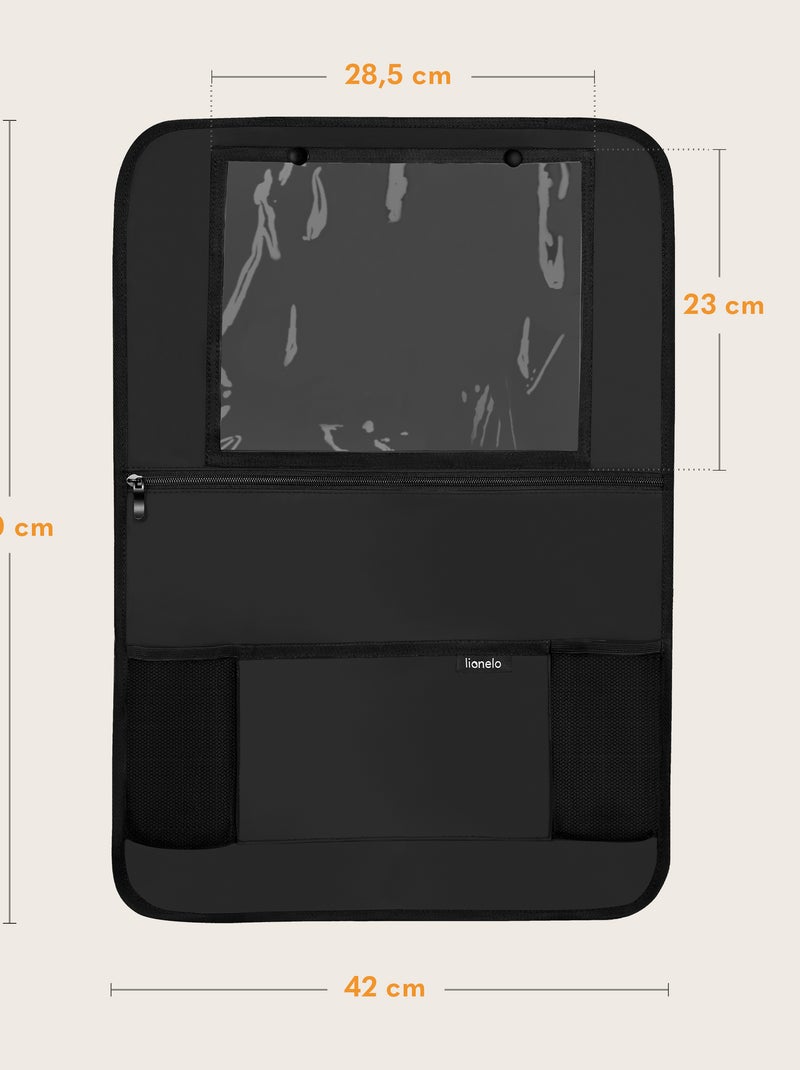 Organizador de banco 2em1 LIONELO - Bolso transparente - 5 bolsos de tamanhos diferentes Preto - Kiabi