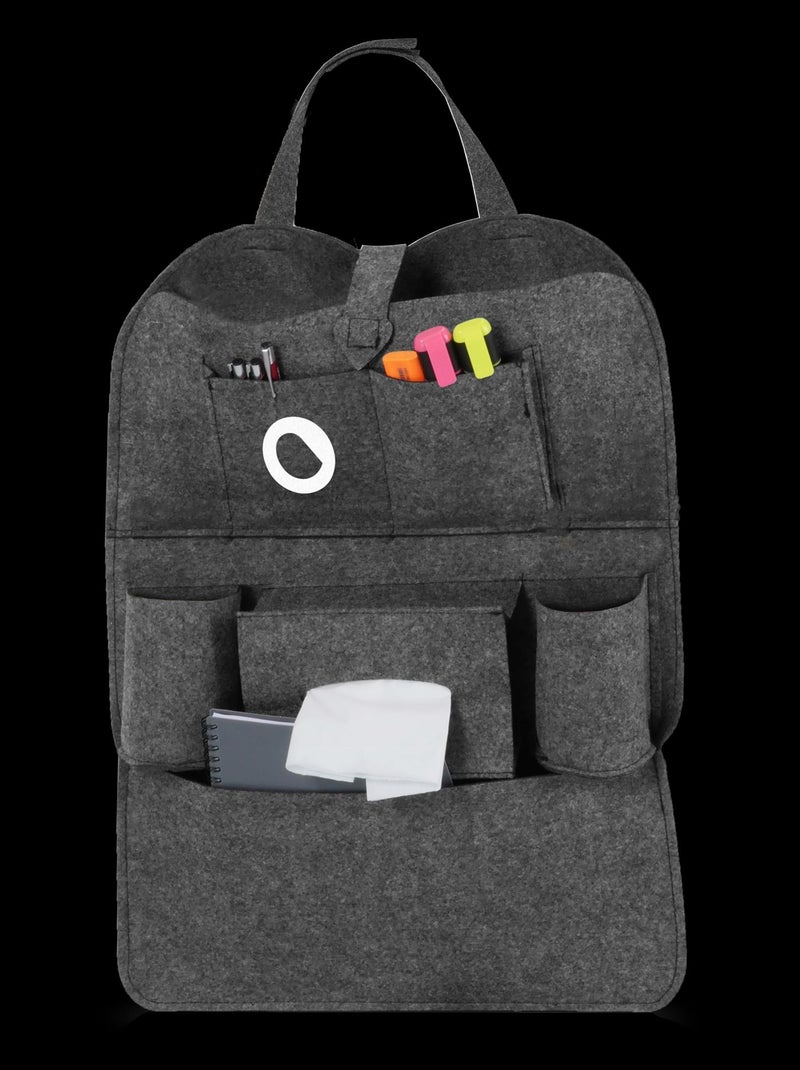 Organizador de banco automóvel 2 em 1 LIONELO Organizer – 7 bolsos de diferentes tamanhos Branco Cinza - Kiabi