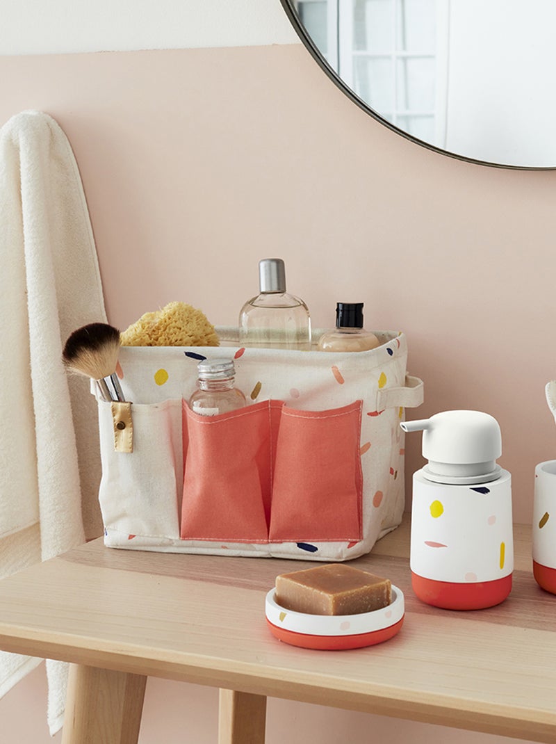 Organizador de lona Branco/ Rosa - Kiabi