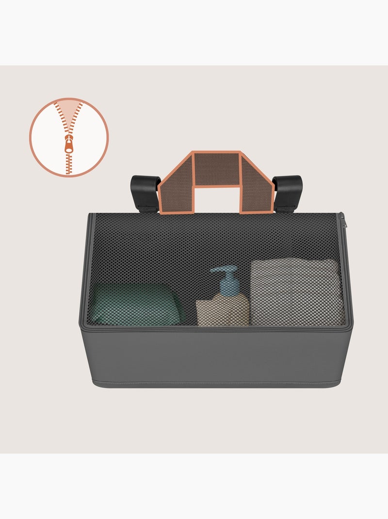 Organizador Suspenso para Berço LIONELO Sidepocket - Impermeável - 3 Compartimentos - Com Fecho Cinza - Kiabi