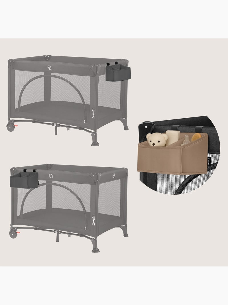 Organizador Suspenso para Berço LIONELO Sidepocket - Para Fraldas - Cesto Porta-Objetos Cinza - Kiabi