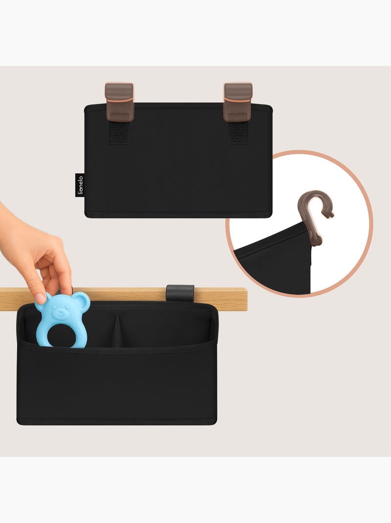 Organizador Suspenso para Berço LIONELO Sidepocket - Para Fraldas - Cesto Porta-Objetos Preto - Kiabi