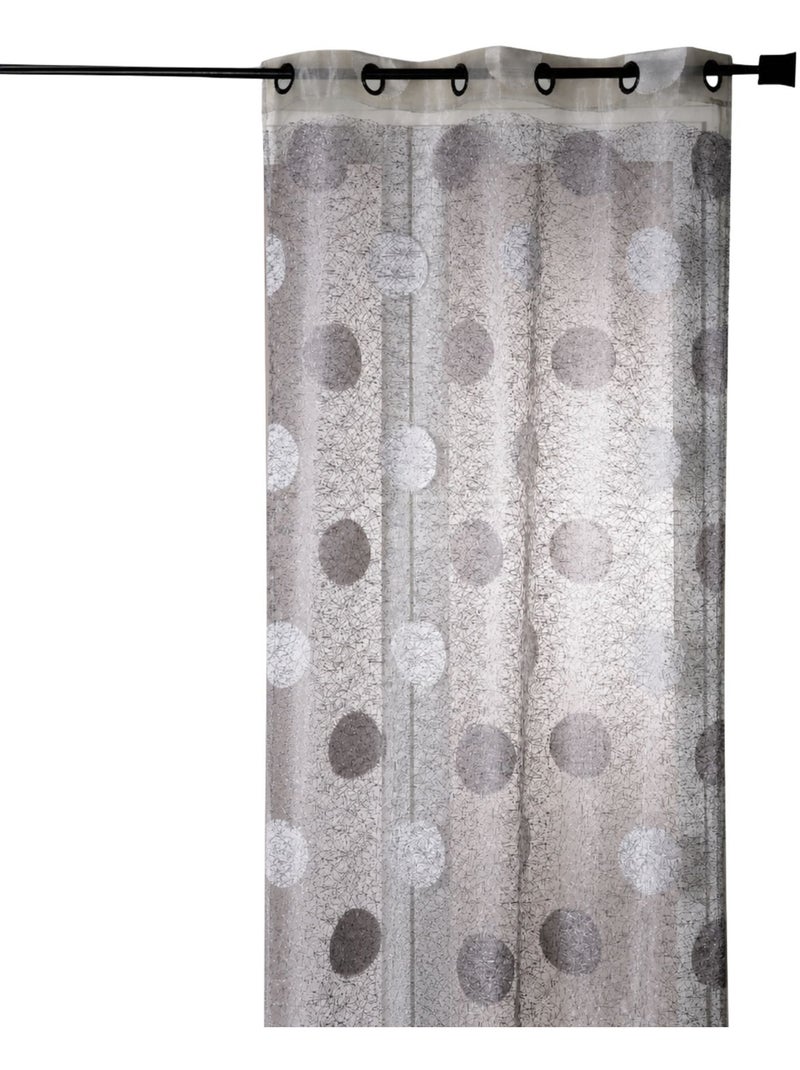 Organza jacquard bordada com grandes círculos Cinza claro - Kiabi