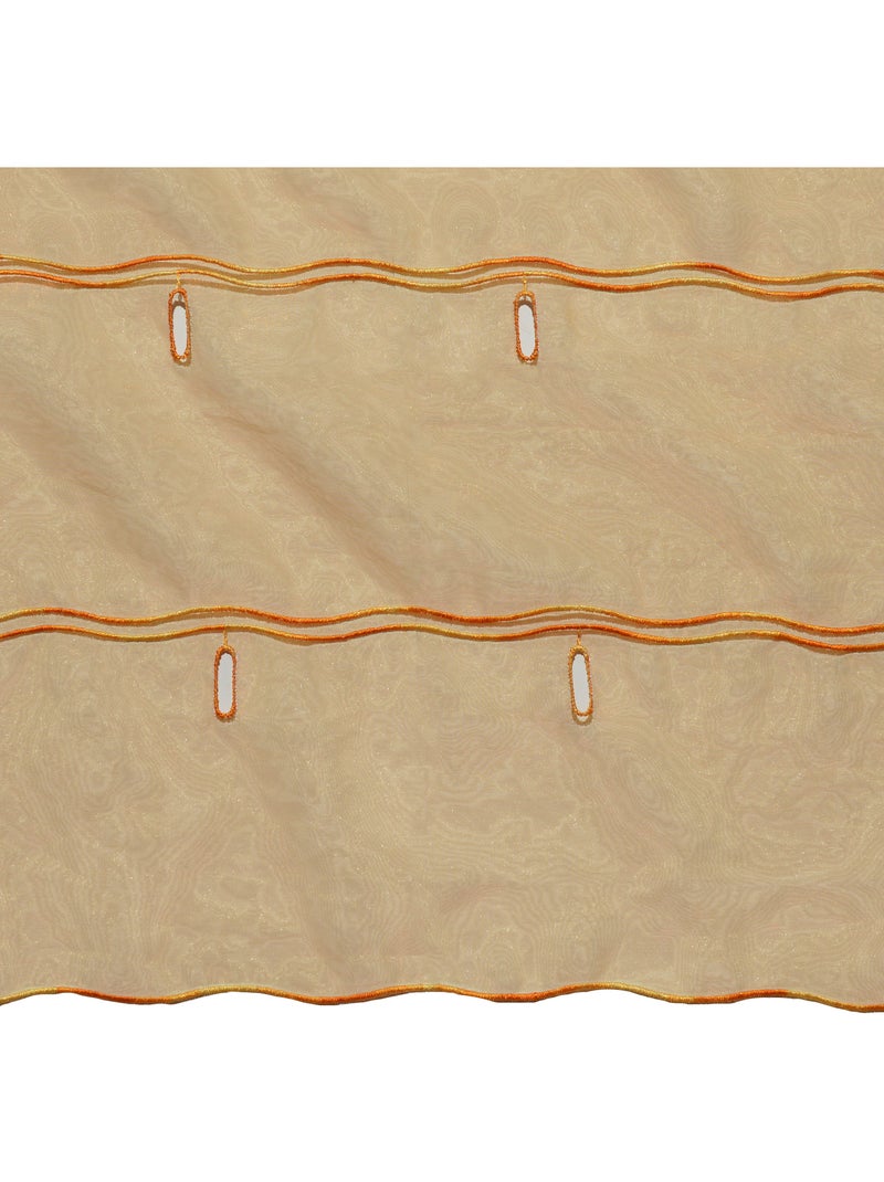 Organza lisa ajustável com casas de botão bordadas Amarelo-palha - Kiabi