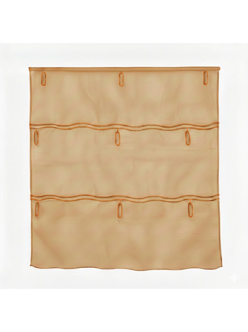 Organza lisa ajustável com casas de botão bordadas Amarelo-palha - Kiabi