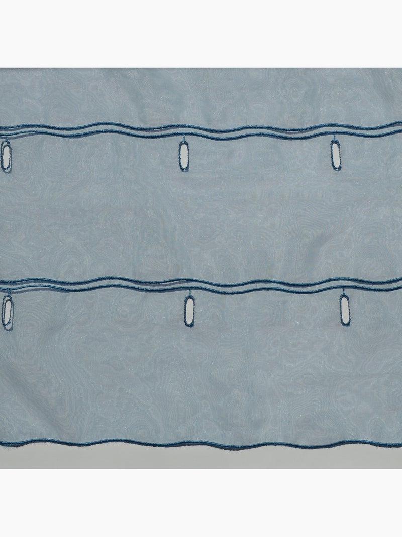 Organza lisa ajustável com casas de botão bordadas Azul - Kiabi