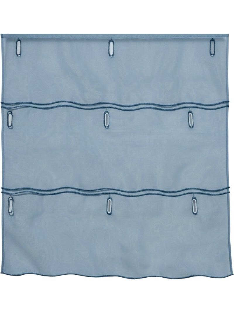Organza lisa ajustável com casas de botão bordadas Azul - Kiabi