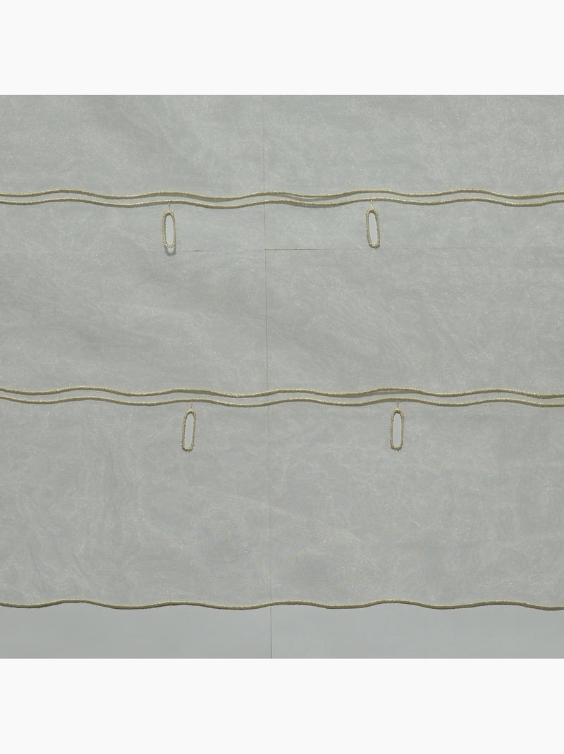 Organza lisa ajustável com casas de botão bordadas Bege - Kiabi