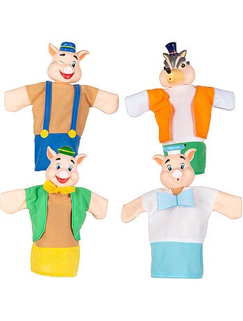 Os três porquinhos conjunto de marionetes 25 cm cucu show